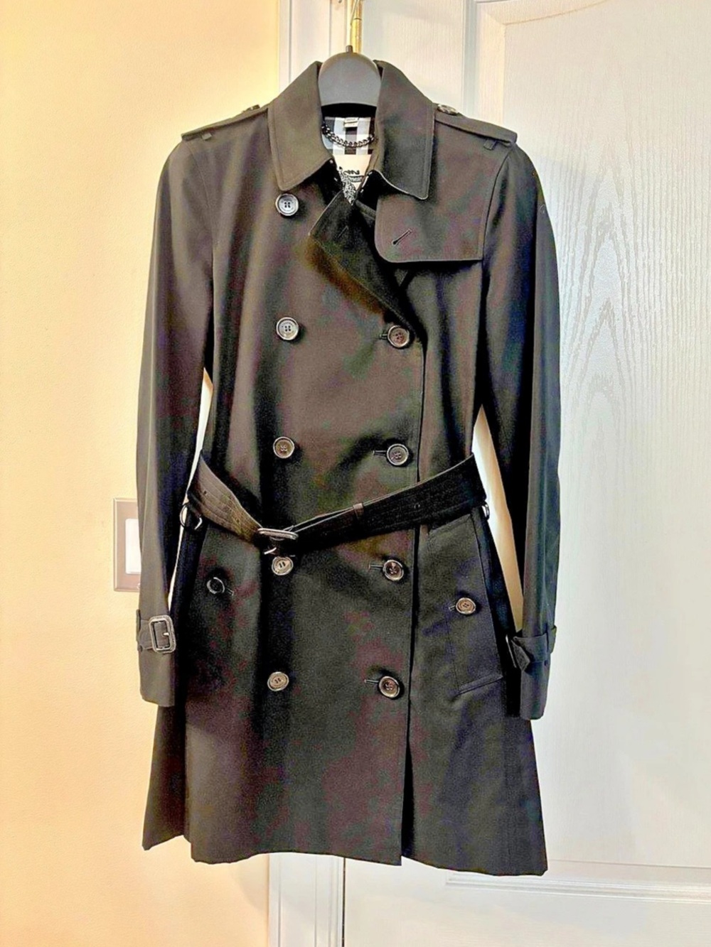 Burberry The Kensington Trench Coat Black US 0